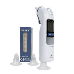 Tempo Ear Pro Thermometer Box Contents (+2 AA batteries)