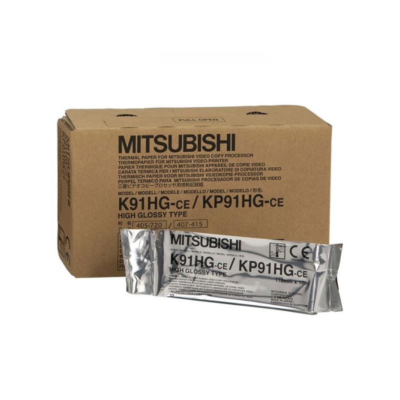 Original Mitsubishi K91HG, KP91HG video paper (4 rolls)