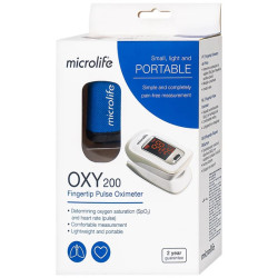 Microlife Oxy 200 pulse oximeter box