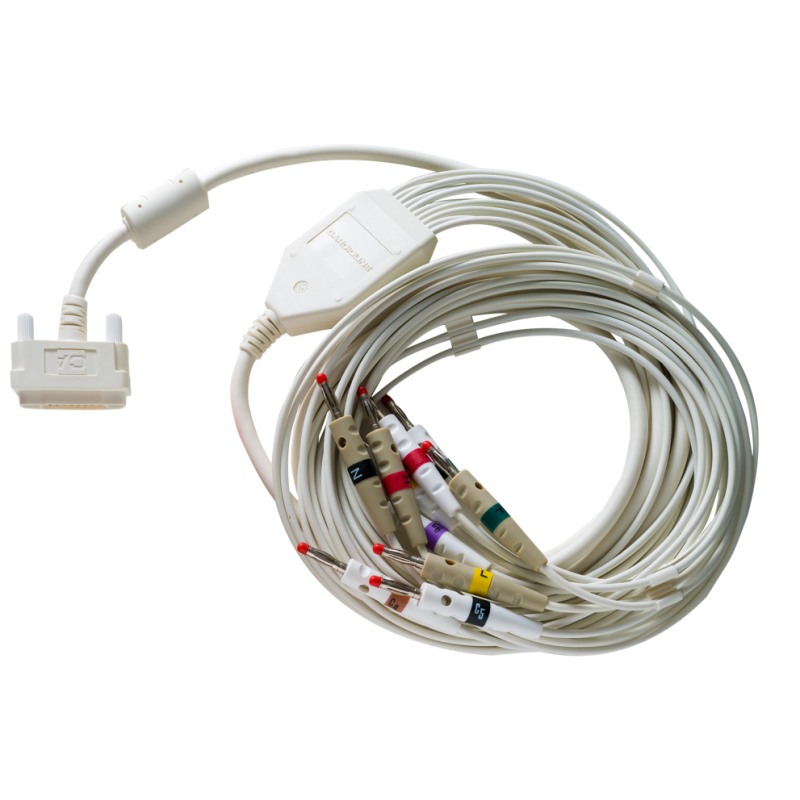 Patient Cable IEC 10 Leads, 4mm Plug for Cardioline ECG